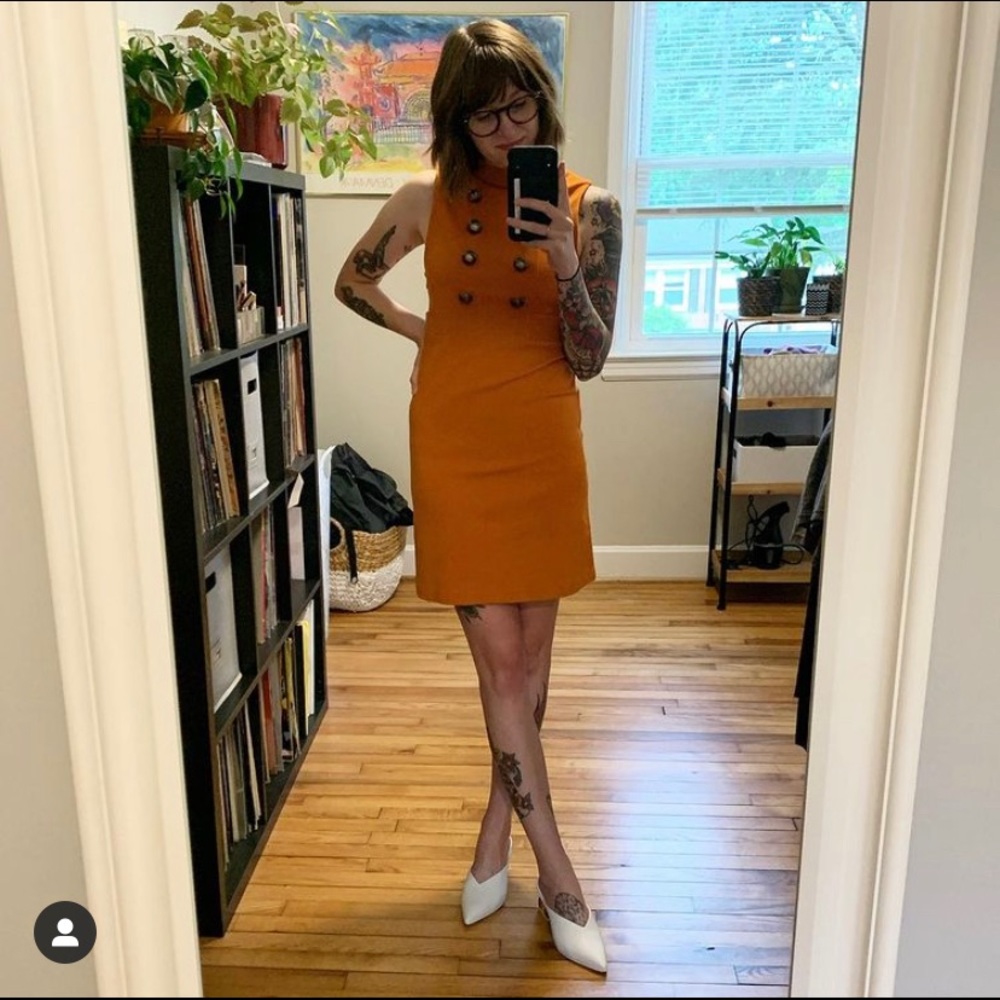 Tibi Mod Style Orange Dress